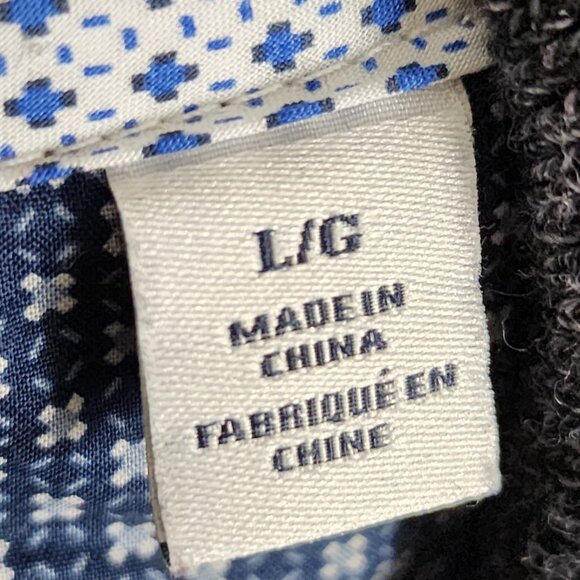 Robert Graham Charcoal Cotton Blend Knit Quarter Zip Mockneck Sweater - Picture 5 of 6